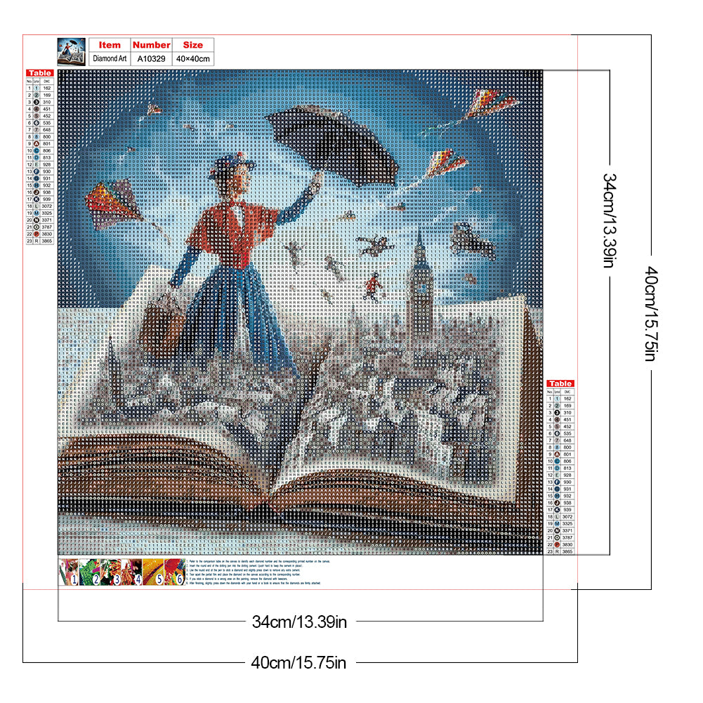 Girl In The Book - Full Round Drill Diamond Painting 40*40CM