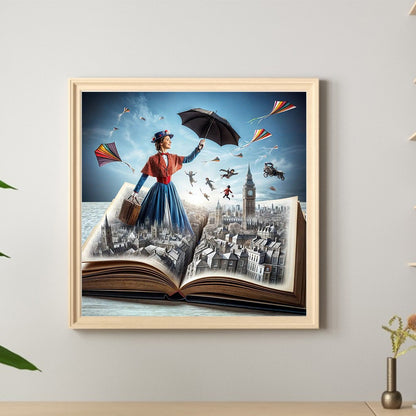 Girl In The Book - Full Round Drill Diamond Painting 40*40CM