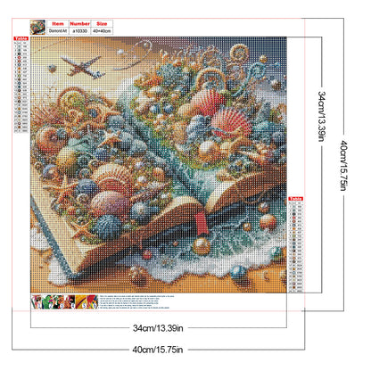 Shell In The Book - Full Round Drill Diamond Painting 40*40CM