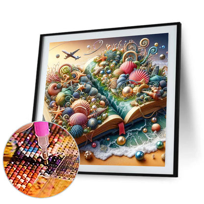 Shell In The Book - Full Round Drill Diamond Painting 40*40CM