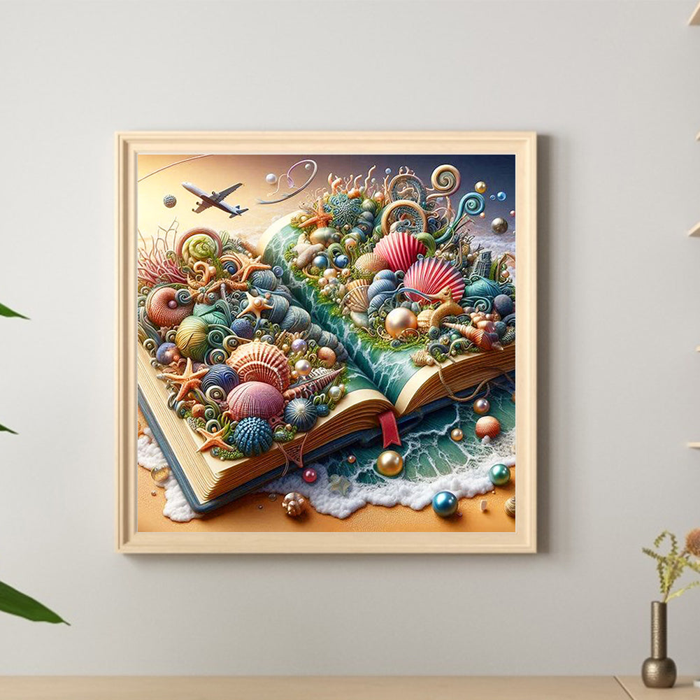 Shell In The Book - Full Round Drill Diamond Painting 40*40CM