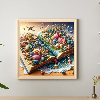 Shell In The Book - Full Round Drill Diamond Painting 40*40CM
