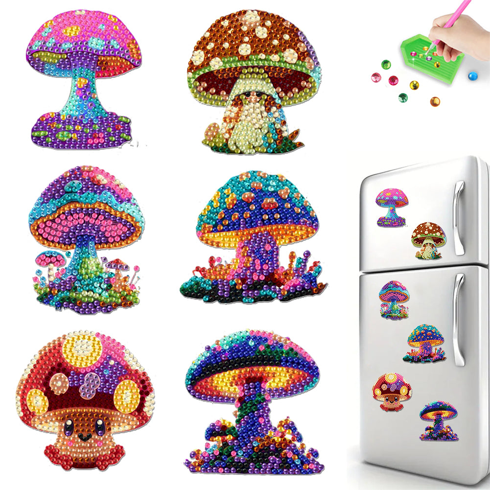 6Pcs Diamond Painting Refrigerator Magnets Diamond Art Kits for Adults Beginners