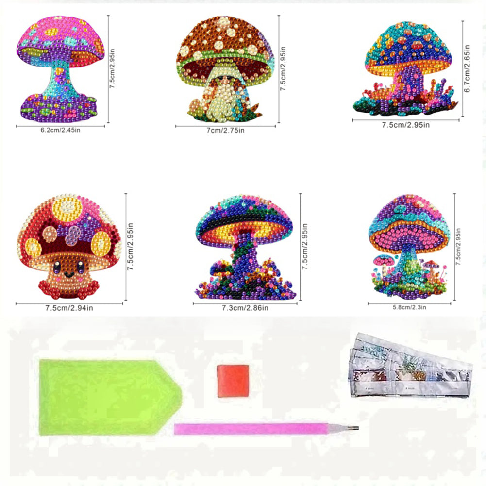 6Pcs Diamond Painting Refrigerator Magnets Diamond Art Kits for Adults Beginners