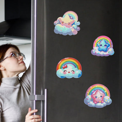 6Pcs Diamond Painting Refrigerator Magnets Diamond Art Kits for Adults Beginners