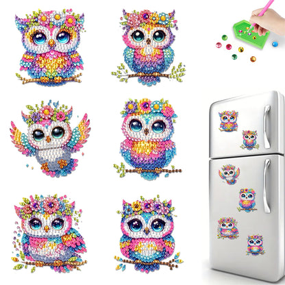 6Pcs Diamond Painting Refrigerator Magnets Diamond Art Kits for Adults Beginners