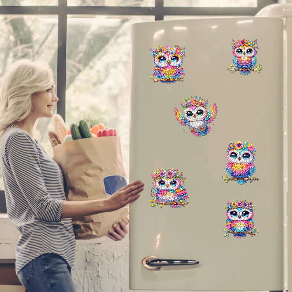 6Pcs Diamond Painting Refrigerator Magnets Diamond Art Kits for Adults Beginners