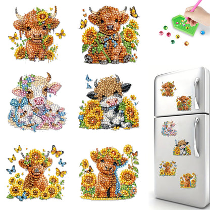6Pcs Diamond Painting Refrigerator Magnets Diamond Art Kits for Adults Beginners