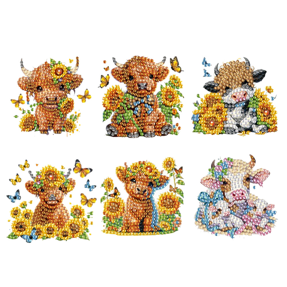 6Pcs Diamond Painting Refrigerator Magnets Diamond Art Kits for Adults Beginners