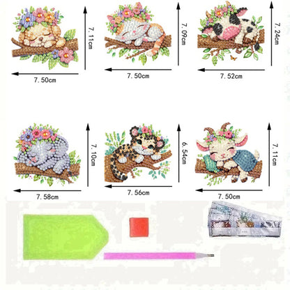 6Pcs Diamond Painting Refrigerator Magnets Diamond Art Kits for Adults Beginners