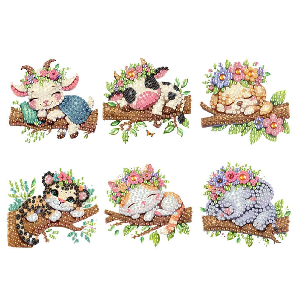 6Pcs Diamond Painting Refrigerator Magnets Diamond Art Kits for Adults Beginners