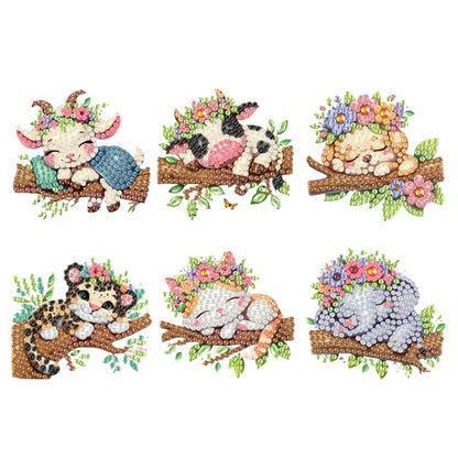 6Pcs Diamond Painting Refrigerator Magnets Diamond Art Kits for Adults Beginners