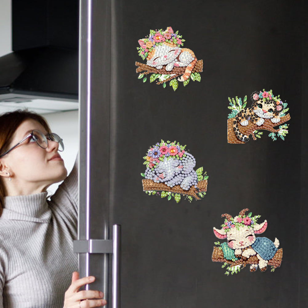 6Pcs Diamond Painting Refrigerator Magnets Diamond Art Kits for Adults Beginners