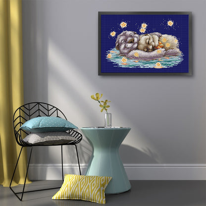 Snuggle Under The Stars - 14CT Stamped Cross Stitch 42*31CM(Joy Sunday)