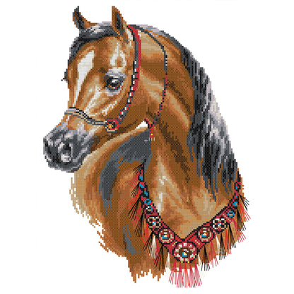 Arabian Horse - 14CT Stamped Cross Stitch 32*43CM(Joy Sunday)