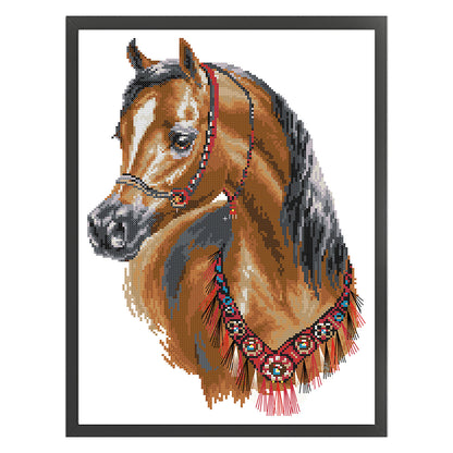 Arabian Horse - 14CT Stamped Cross Stitch 32*43CM(Joy Sunday)