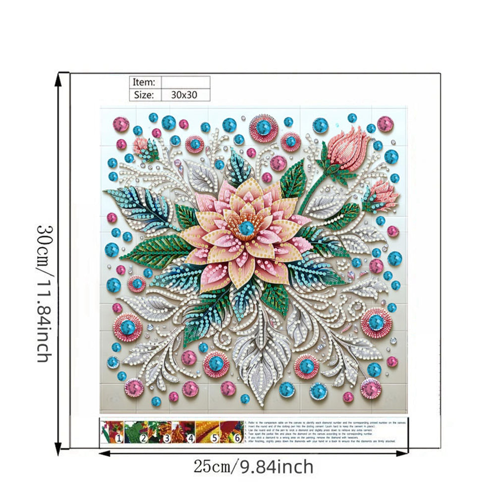 Gem Flower - Special Shaped Drill Diamond Painting 30*30CM