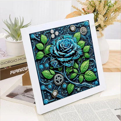 Blue Rose - Special Shaped Drill Diamond Painting 30*30CM