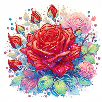 Red Rose - Special Shaped Drill Diamond Painting 30*30CM