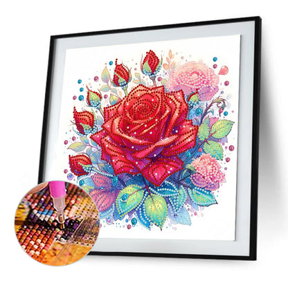 Red Rose - Special Shaped Drill Diamond Painting 30*30CM