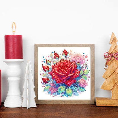 Red Rose - Special Shaped Drill Diamond Painting 30*30CM