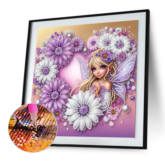 Flower Fairy - Special Shaped Drill Diamond Painting 30*30CM