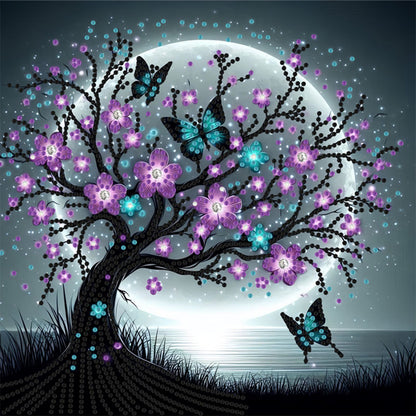Butterfly Tree - Special Shaped Drill Diamond Painting 30*30CM