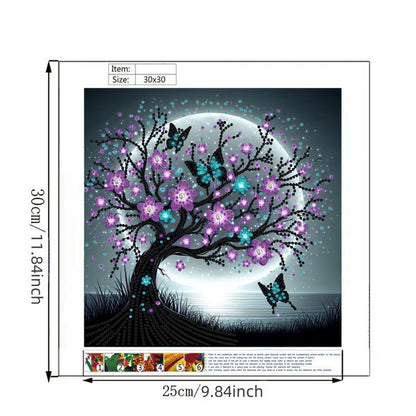 Butterfly Tree - Special Shaped Drill Diamond Painting 30*30CM