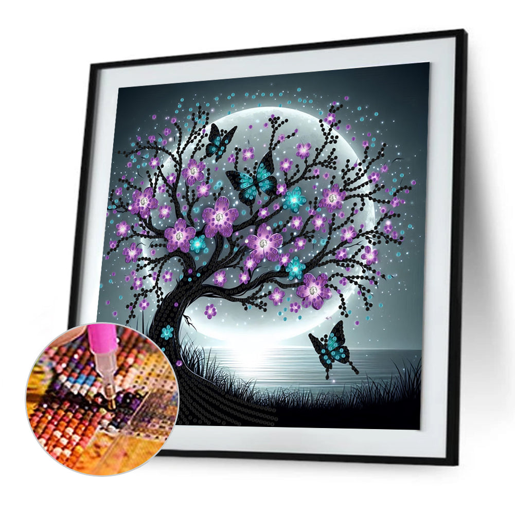 Butterfly Tree - Special Shaped Drill Diamond Painting 30*30CM