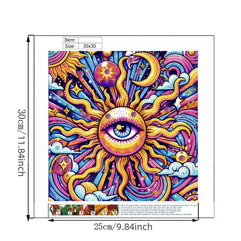 Sun Eyes - Special Shaped Drill Diamond Painting 30*30CM