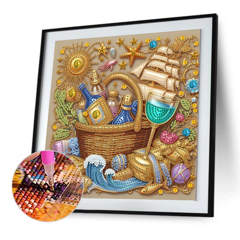 Sailboat Gemstone - Special Shaped Drill Diamond Painting 30*30CM