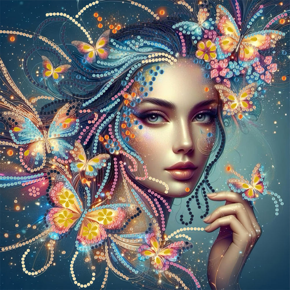 Butterfly Woman - Special Shaped Drill Diamond Painting 30*30CM