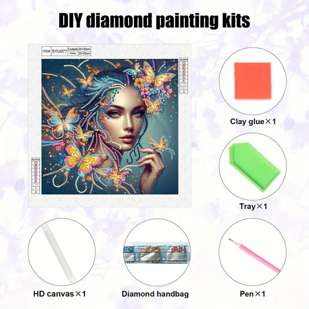Butterfly Woman - Special Shaped Drill Diamond Painting 30*30CM