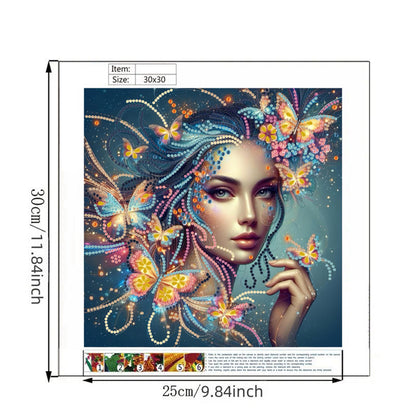 Butterfly Woman - Special Shaped Drill Diamond Painting 30*30CM