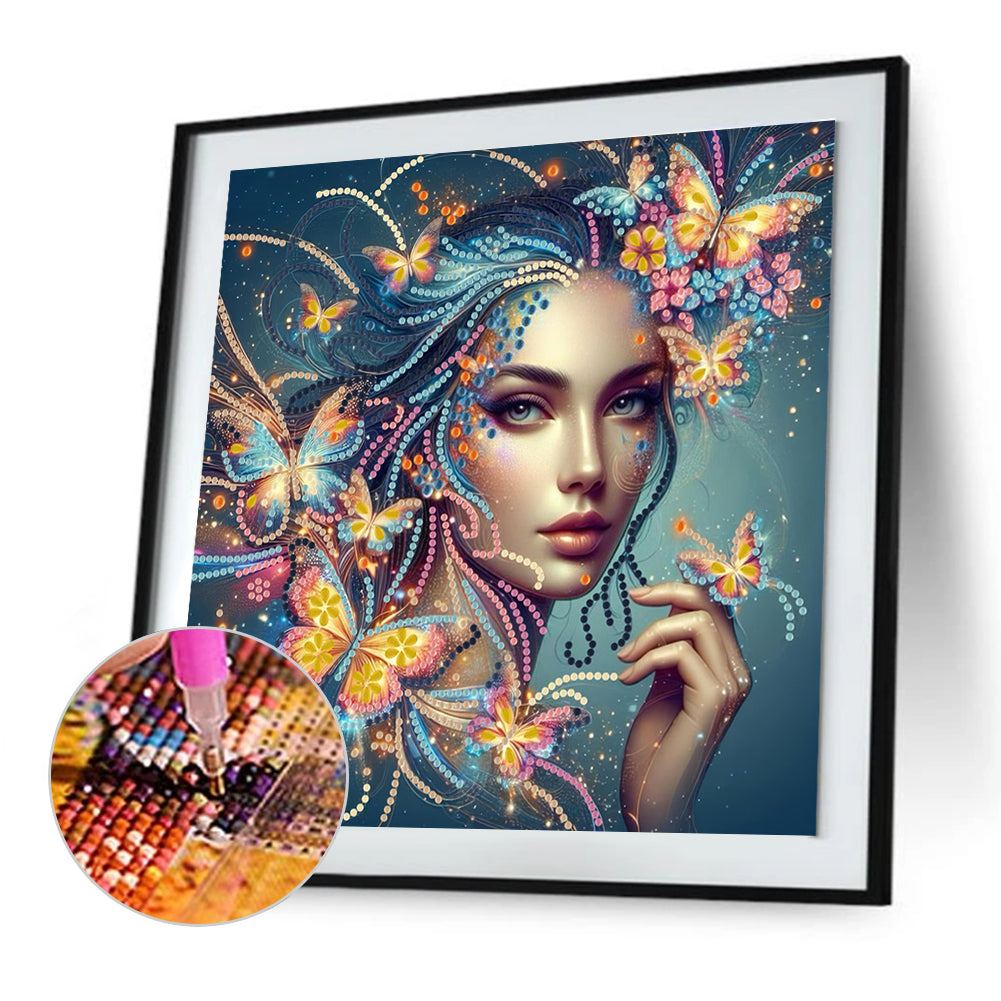 Butterfly Woman - Special Shaped Drill Diamond Painting 30*30CM