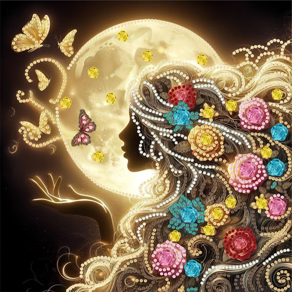Moonlight Woman - Special Shaped Drill Diamond Painting 30*30CM