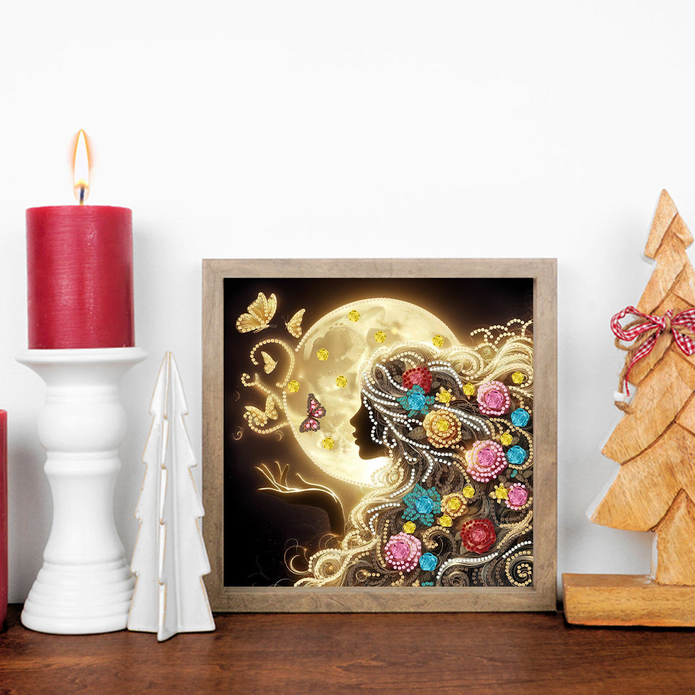 Moonlight Woman - Special Shaped Drill Diamond Painting 30*30CM