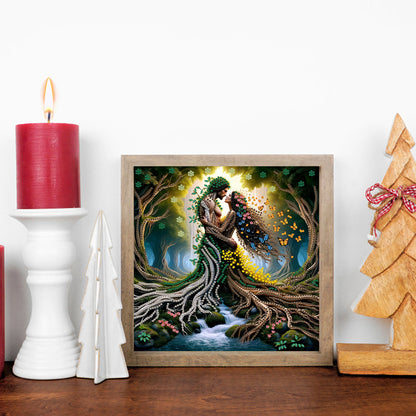 Tree Root Man And Woman - Special Shaped Drill Diamond Painting 30*30CM