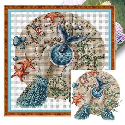 Wonderful World Frame - 14CT Stamped Cross Stitch 34*35CM(Joy Sunday)