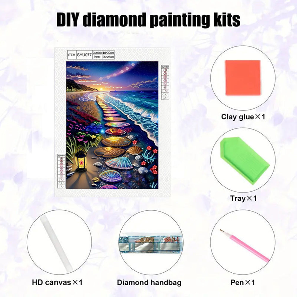 Beach Shell Stone - Special Shaped Drill Diamond Painting 30*40CM