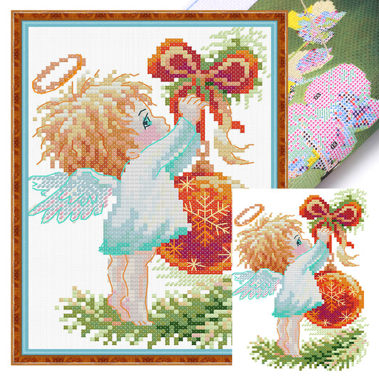 Christmas Angel - 14CT Stamped Cross Stitch 15*20CM(Joy Sunday)