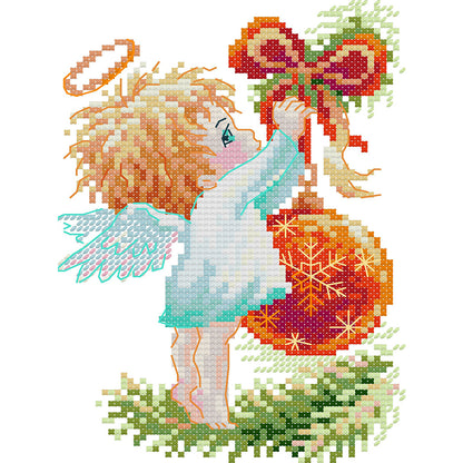 Christmas Angel - 14CT Stamped Cross Stitch 15*20CM(Joy Sunday)