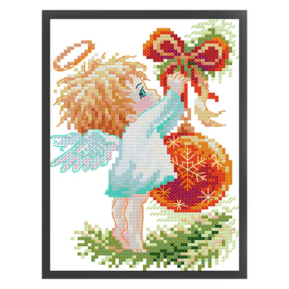 Christmas Angel - 14CT Stamped Cross Stitch 15*20CM(Joy Sunday)