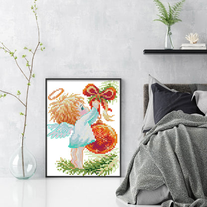 Christmas Angel - 14CT Stamped Cross Stitch 15*20CM(Joy Sunday)