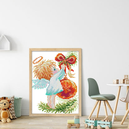 Christmas Angel - 14CT Stamped Cross Stitch 15*20CM(Joy Sunday)