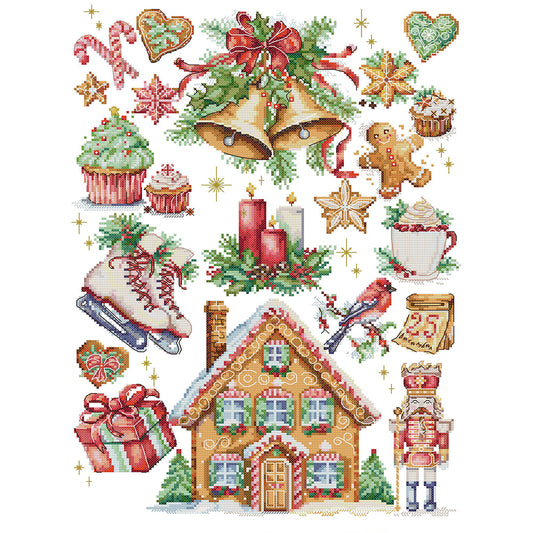 Christmas Gift - 14CT Stamped Cross Stitch 36*50CM(Joy Sunday)