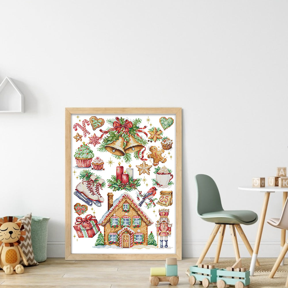 Christmas Gift - 14CT Stamped Cross Stitch 36*50CM(Joy Sunday)