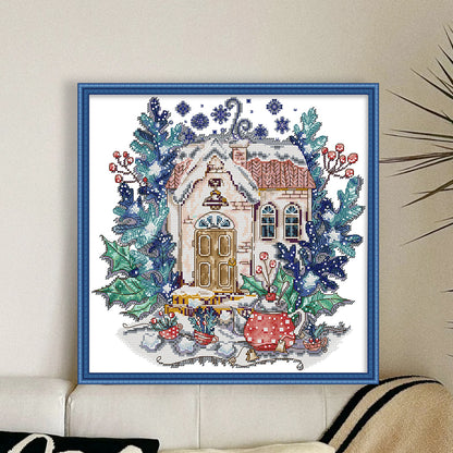 Winter Teapot - 14CT Stamped Cross Stitch 33*33CM(Joy Sunday)