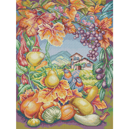 Autumn Harvest - 14CT Stamped Cross Stitch 34*46CM(Joy Sunday)