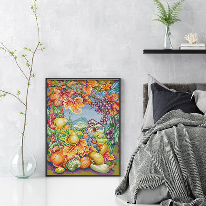 Autumn Harvest - 14CT Stamped Cross Stitch 34*46CM(Joy Sunday)